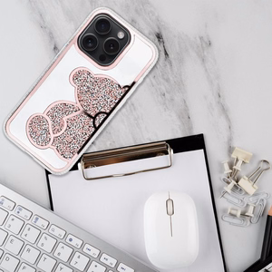 Teddy Bear Suojakuori iPhone 16 Plus:lle vaaleanpunainen
