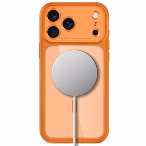 Tech-Protect MagPeak MagSafe CC suojakuori malleille iPhone 18 Pro / 17 Pro, läpinäkyvä oranssi