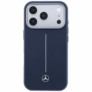 Mercedes nahka Iconic Line MagSafe suojakuori iPhone 17 Pro Max - laivastonsininen