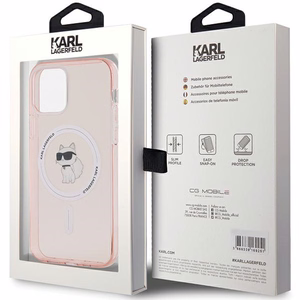Karl Lagerfeld IML Choupette MagSafe Suojakuori iPhone 12 / 12 Prolle - vaaleanpunainen