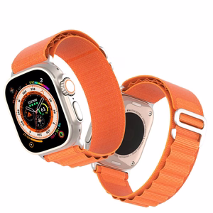 Dux Ducis GS nylon ranneke Apple Watch 42 / 44 / 45 / 49 mm:lle oranssi
