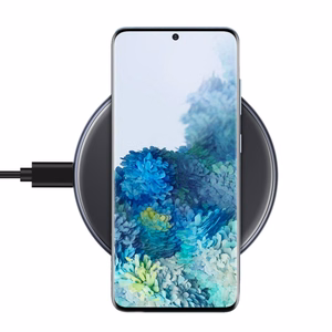 Crong PowerSpot Qi 15 W USB-C langaton laturi karkaistulla lasipinnalla, varjonmusta