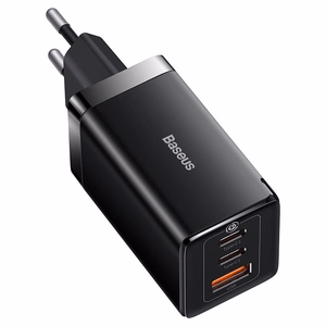 Baseus GaN5 Pro laturi 65W 2x USB-C USB-A + USB-C USB-C kaapeli (musta)