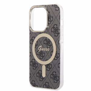 Guess GUBPP14LH4EACSK 4G Print MagSafe suojakuori- ja laturisarja iPhone 14 Pro 6.1" -puhelimelle, musta
