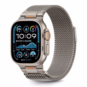 Tech-Protect Milano Vanguard -ranneke Apple Watchille (44 / 45 / 46 / 49 mm) - Titanium