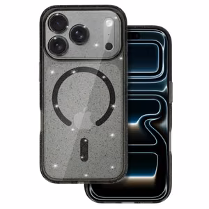 Glitter MagSafe Suojakuori iPhone 17 Pro:lle musta kirkas