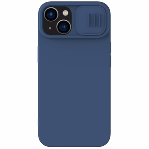 Nillkin CamShield Silky Silikonikotelo iPhone 14 Plus Kotelo kameran suojuksella Sininen