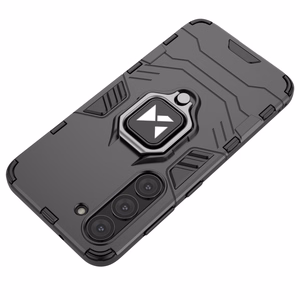 Wozinsky Ring Armor suojakuori Samsung Galaxy S23+:lle panssaroitu kuori magneettinen pidike rengas musta