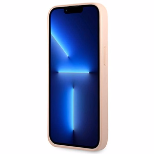 Guess GUHCP14MPSATLP iPhone 14 Plus 6,7 "vaaleanpunainen / vaaleanpunainen kovakotelo SaffianoTriangle Logo