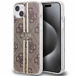Guess suojakuori iPhone 15 Plus 6,7 GUHCP15MH4PSEGW ruskea HC IML 4G GOLD STRIPE
