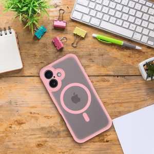 Suojakuori Xiaomi Redmi Note 14 5G:lle Full Matte Mag Cover yhteensopiva MagSafe vaaleanpunainen