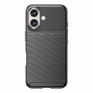 Thunder Case Silikoninen Suojakuori iPhone 16 Plus:lle - Musta