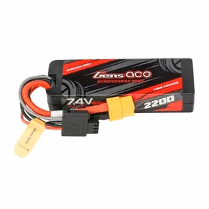 Lipo Gens ace G-Tech 2200 mAh 7,4 V 2S1P 60C GRP-76 -kovakoteloinen akku, jossa on XT60-liitin