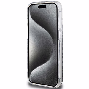 Guess IML GCube MagSafe Suojakuori iPhone 15 Pro:lle - musta