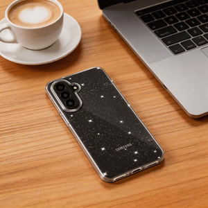 Tech-Protect FlexAir -suojakuori Samsung Galaxy A27 5G -mallille, läpinäkyvä kimalteilla
