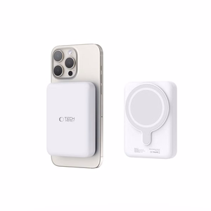 Tech-Protect LifeMag PB11 Powerbank MagSafe 10000mAh 15W USB-C-portilla - valkoinen + USB-C-kaapeli