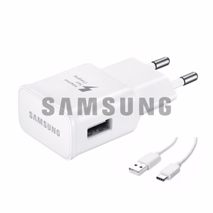 Laturi Samsung TA200NWE, valkoinen 15W (pakkauksen kanssa) + Type-C-kaapeli / 100 % aito /