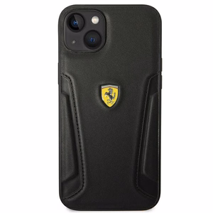 Ferrari FEHCP14MRBUK iPhone 14 Plus 6.7" musta/musta kovakotelo nahkainen leima sivut
