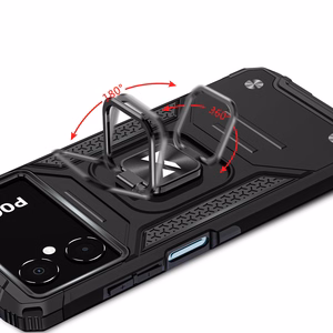 Wozinsky Ring Armor tapauksessa Samsung Galaxy A03 panssaroitu kansi magneettinen haltija rengas musta