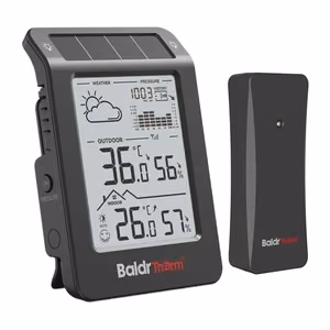 BALDRTHERM B0596WT2H2P-V1 -aurinkoenergialla toimiva sääasema, musta