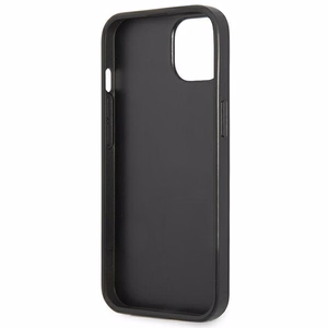 Guess GUHCP13SPSATLK iPhone 13 mini 5,4 "musta / musta kovakotelo SaffianoTriangle Logo
