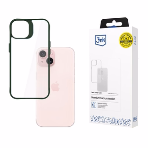 3mk Satin Armor Case+ Green Suojakuori Apple iPhone 15:lle - läpinäkyvä