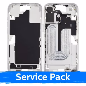 Apple iPhone 16 Plus keskikehysrunko + akku / Valkoinen / (Huoltopakkaus)
