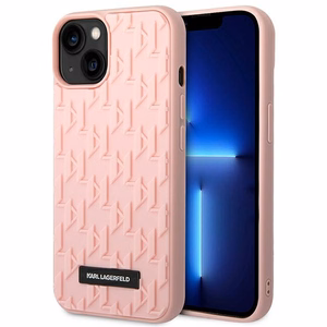 Karl Lagerfeld 3D Monogrammi kotelo iPhone 14 Plus - vaaleanpunainen