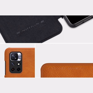 Nillkin Qin Asia Flip Case Xiaomi Redmi Note 11T 5G / 11S 5G / 11 5G (Kiina) / Poco M4 Pro 5G - Musta