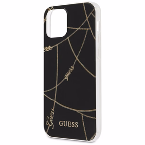 Guess GUHCP12SPCUCHBK iPhone 12 mini 5.4" musta/musta kovakotelo Kultaketju-mallisto