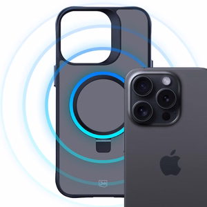 3mk Smoke Case Mag&Stand Suojakuori Apple iPhone 16 Pro Max:lle - musta