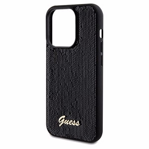 Guess Sequin Script Metal -suojakuori iPhone 14 Pro Maxille - musta