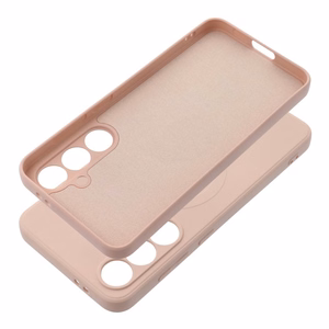 Silikoninen Mag Cover Samsung S24 FE:lle yhteensopiva MagSafen kanssa vaaleanpunainen