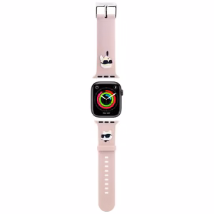 KARL LAGERFELD STRAP KLAWLSLKCNP APPLE WATCH 42/44/45/49MM PINK/PINK STRAP 3D RUBBER KARL&CHOUPETTE HEADS