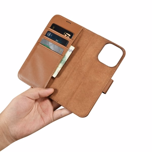 iCarer Lompakko Kotelo 2in1 iPhone 14 Pro Nahka Flip Case Anti-RFID ruskea (WMI14220726-BN)