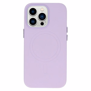 MagSafe nahkainen Suojakuori iPhone 15 Plus violetti
