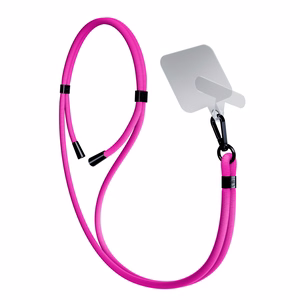 3mk EasyClip puhelimen kaulahihna, vaaleanpunainen (mustat osat)