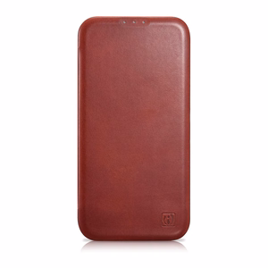 iCarer CE Oil Wax Premium Leather Folio Case iPhone 14 Plus Magnetic Flip Leather Folio Case MagSafe Red (AKI14220707-RD)