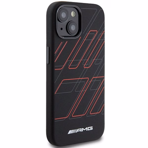 AMG Silicone Large Rhombuses Pattern MagSafe suojakuori iPhone 15/14/13:lle - musta