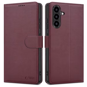 Tech-Protect Wallet -suojakuori Samsung Galaxy A27 5G:lle - viininpunainen