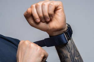 Hihna Apple Watch:lle Forcell F-Design FA05 nylon tarra 38 / 40 / 41 mm sininen
