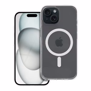 Suojakuori iPhone 15:lle Forcell F-Protect Clear Hybrid Premium yhteensopiva MagSafen kanssa läpinäkyvä