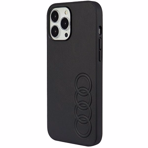 Audi Synthetic Leather Suojakuori iPhone 13 Pro Max 6.7 musta/musta kova kuori AU-TPUPPCIP13PM-TT/D1-BK