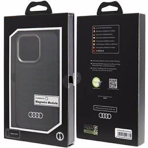 Audi Tekonahkainen Suojakuori MagSafella iPhone 15 Pro:lle - musta