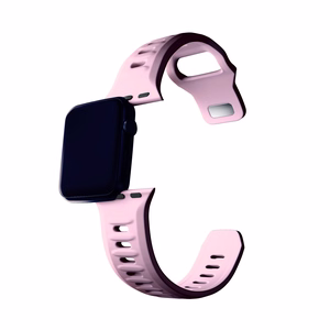 3mk-silikoniranneke Apple Watchille, 42/44/45/46/49 mm, puuteriroosa, suuri koko