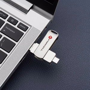 FORCELL F-DATA USB-muistitikku Metal Duo 16GB USB3.2 Gen 1 (USB A / Type C) hopea