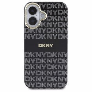 DKNY Repeat Texture Pattern Stripe Suojakuori iPhone 16:lle - musta