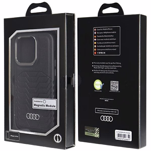 Audi Tekonahkainen Suojakuori MagSafella iPhone 14 Pro:lle - musta
