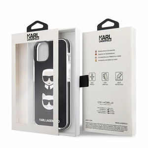 Karl Lagerfeld KLHCP13STPE2TK iPhone 13 mini 5,4 "kovakotelo musta / musta Karl & Choupette Head