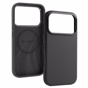 Liavec Silky suojakuori metallisella kamerakehyksellä Iphone 17 Pro -puhelimelle musta